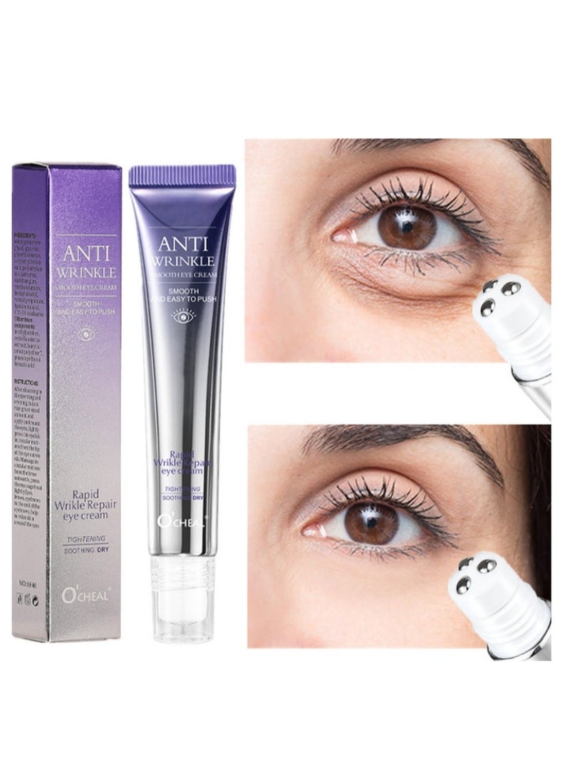 Retinol Eye Under Eye Cream with Cooling Roller, Eye Cream Anti Aging, Reduces Wrinkles Dark Circles and Puffy Eyes Bags, Brightening & Moisturizing Eye Repair Cream for all Skin Types