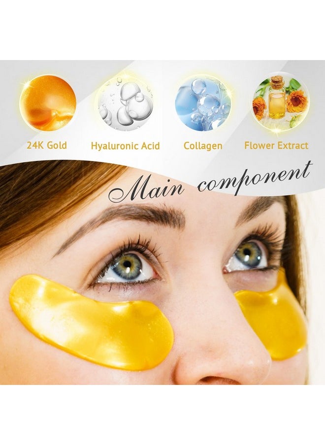 Under Eye Patches (25 Pairs) Gold Eye Mask With Hyaluronic Acid & Collagen Eye Gel Pads For Wrinkles Puffy Eyes & Dark Circles Skincare Treatment For Men & Women