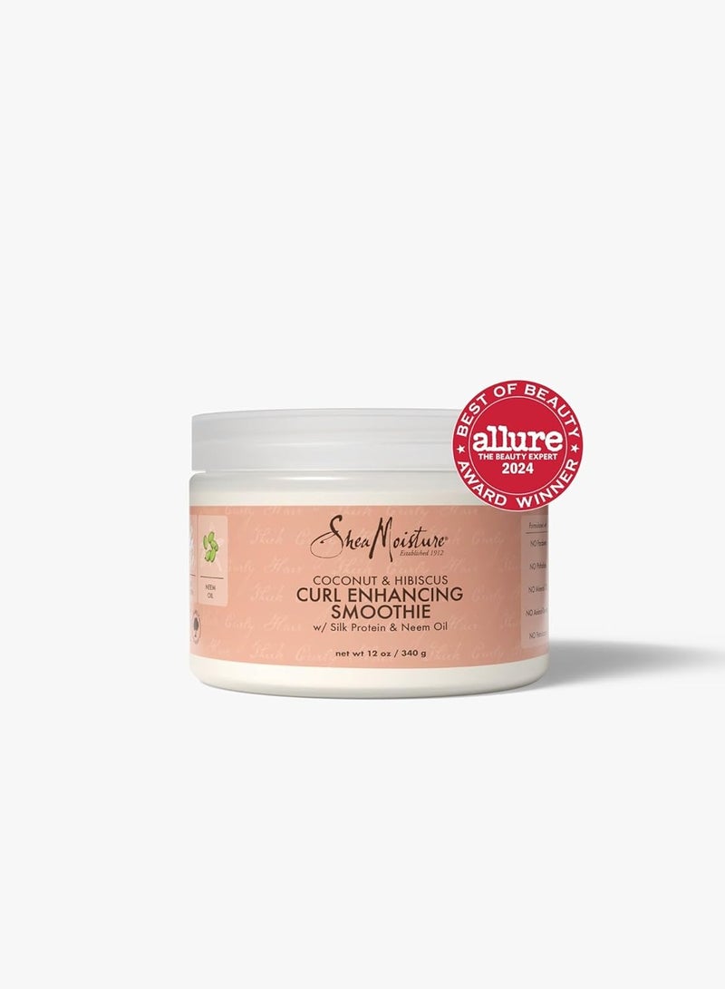 Smoothie Curl Enhancing Cream Coconut and Hibiscus for Thick, Curly Hair Sulfate Free and Paraben Free 12 oz 340 grams