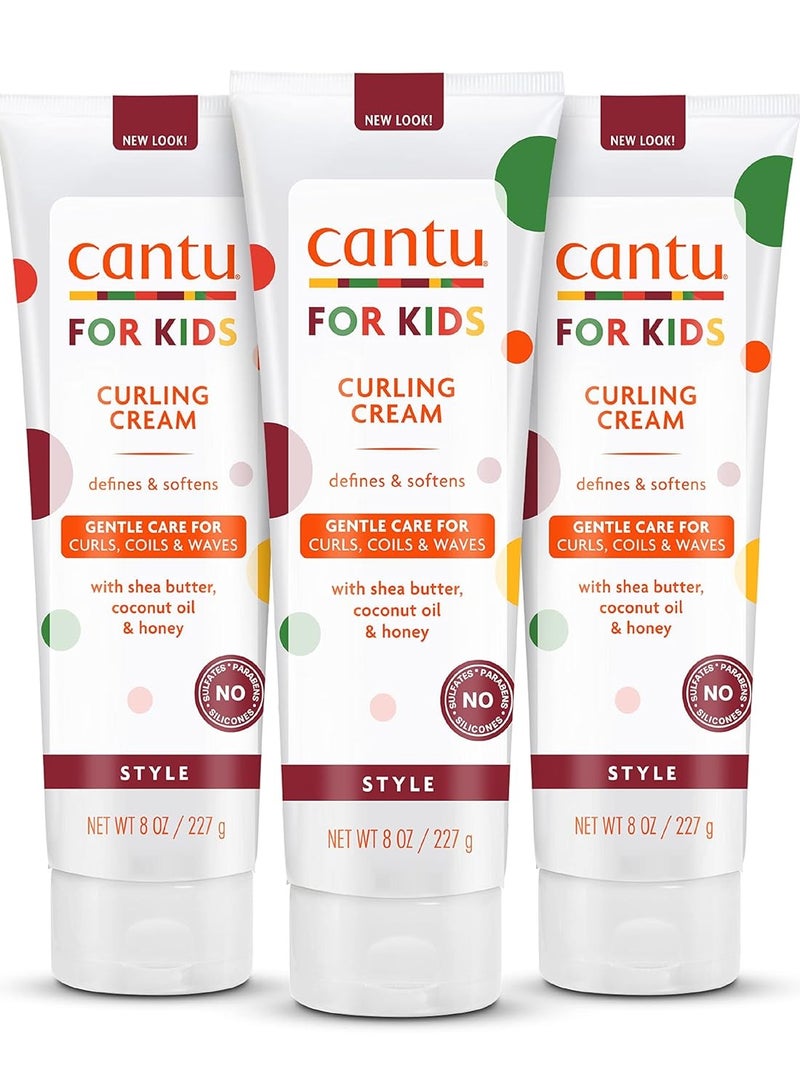 Care for Kids Paraben & Sulfate-Free Curling Cream with Shea Butter, 8 oz  (Packaging May Vary) 227 grams (Pack of 3)