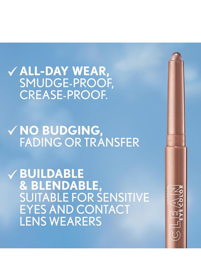 Covergirl Clean Eye Color, French Violet, Eyeshadow Sticks, Ultra Creamy Formula, Lightweight, Buildable Formula, Lasts All Day, Smudge-Proof, 0.05oz
