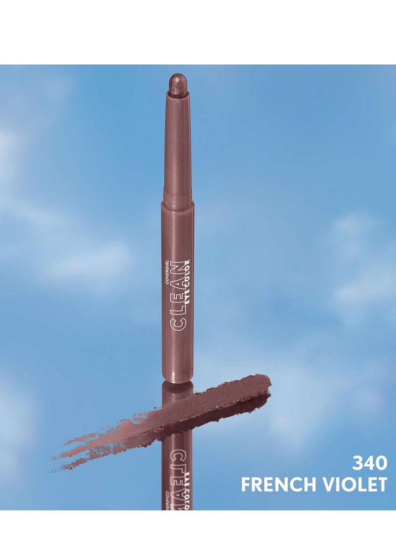 Covergirl Clean Eye Color, French Violet, Eyeshadow Sticks, Ultra Creamy Formula, Lightweight, Buildable Formula, Lasts All Day, Smudge-Proof, 0.05oz