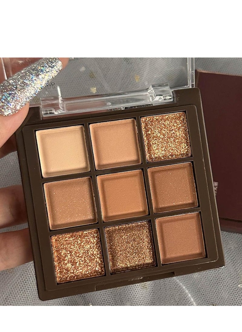 Neutral Nude Brown Eye Shadow Palette,Rose Gold Dark Brown Bronze Naked Cream Eyeshadow Palette Makeup,Highly Pigmented Natural Eyeshadow Palette for Brown Eyes Long Lasting Naturing-Looking