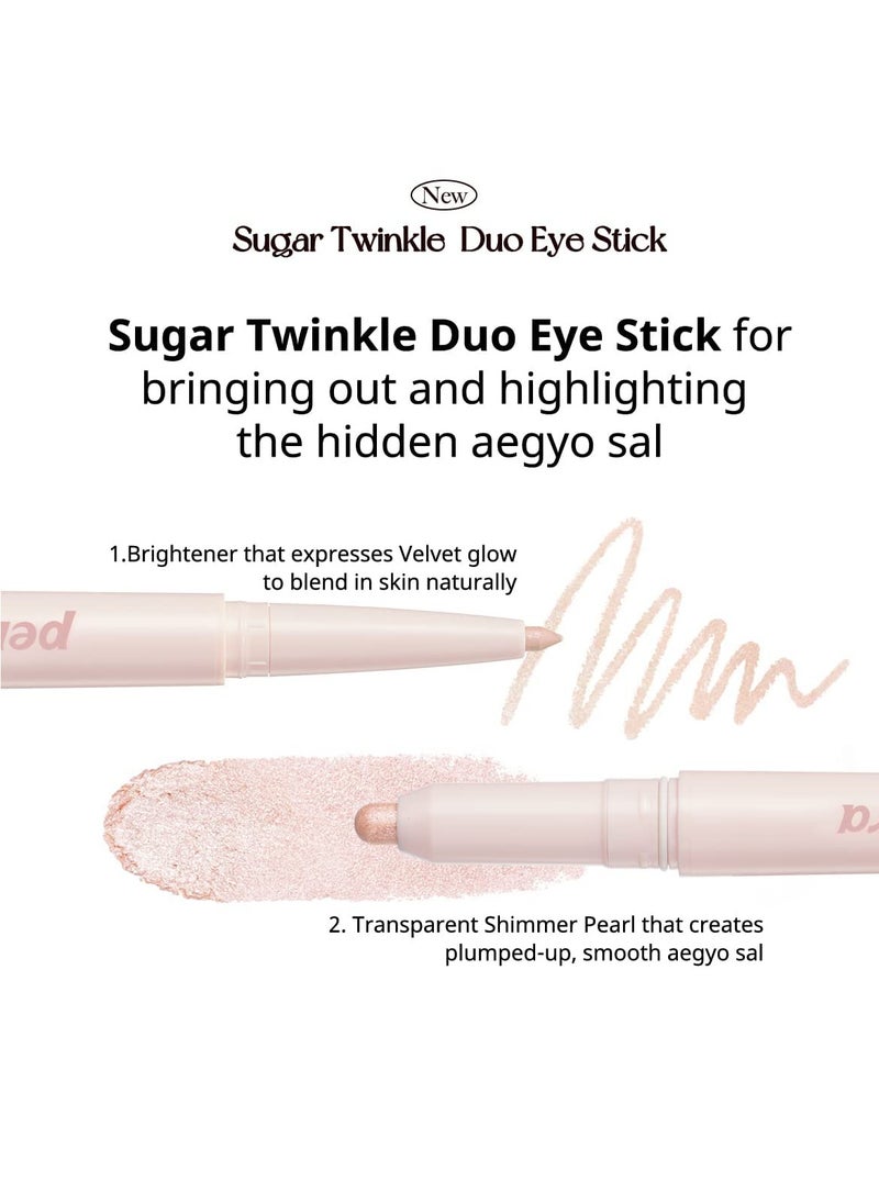 Peripera SUGAR TWINKLE DUO EYE SHADOW STICK (01 DEWY NUDE) - Shimmer, Highlighter, Convenient Eye Shadow Cream