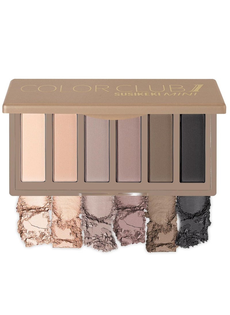 6 Colors Mini Naked Eyeshadow Makeup Palette Neutral Nude Smoky Eye Shadow Taupe & Brown Matte Make Up Pallet with Mirror Highly Pigmented Long Lasting Waterproof Travel Size Gift Kit 01