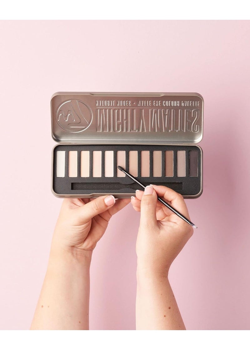W7 Mighty Mattes Eyeshadow - 12 Matte Nude Colours – Flawless & Natural Long-Lasting Makeup Palette