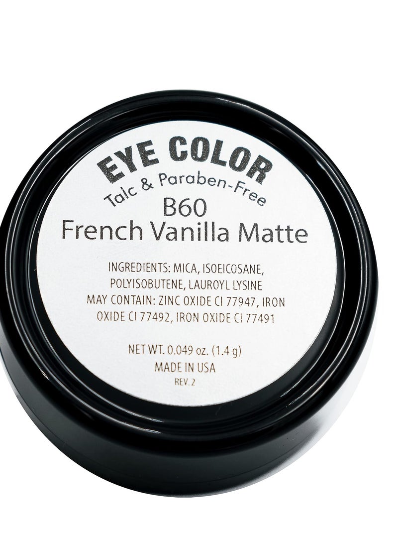 Pure Ziva Naked French Vanilla Off White Nude Neutral Matte Pressed Powder Single Vegan Eyeshadow; Talc, Paraben & Cruelty Free