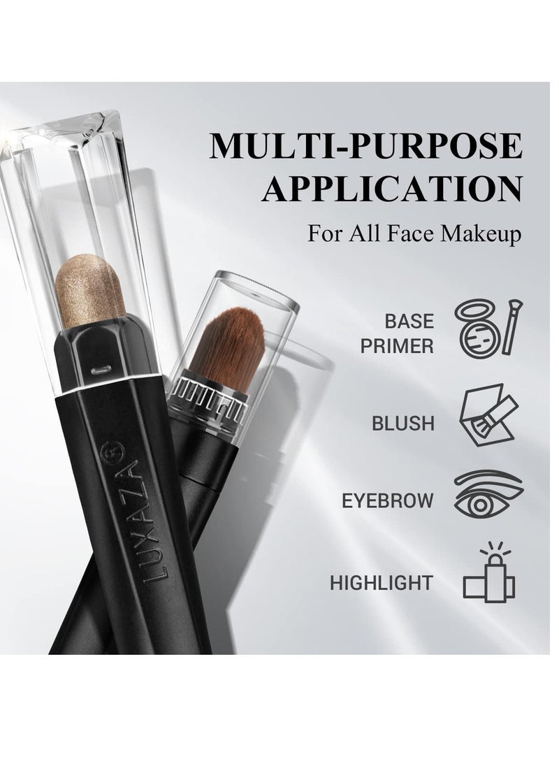 3PCS Cream Eyeshadow Stick, Neutral Metallic And Brown Eye Shadow Pencil Crayon Brighten Up Your Makeup with a Long Lasting, Waterproof Formula