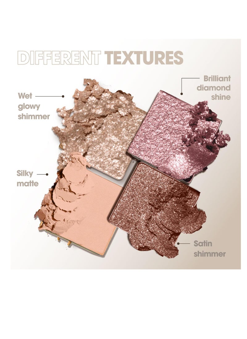 Lamora Nude Neutral Eyeshadow Palette - 12 Natural Highly Pigmented Shimmer & Matte Shades - Travel Size Makeup Palette with Mirror