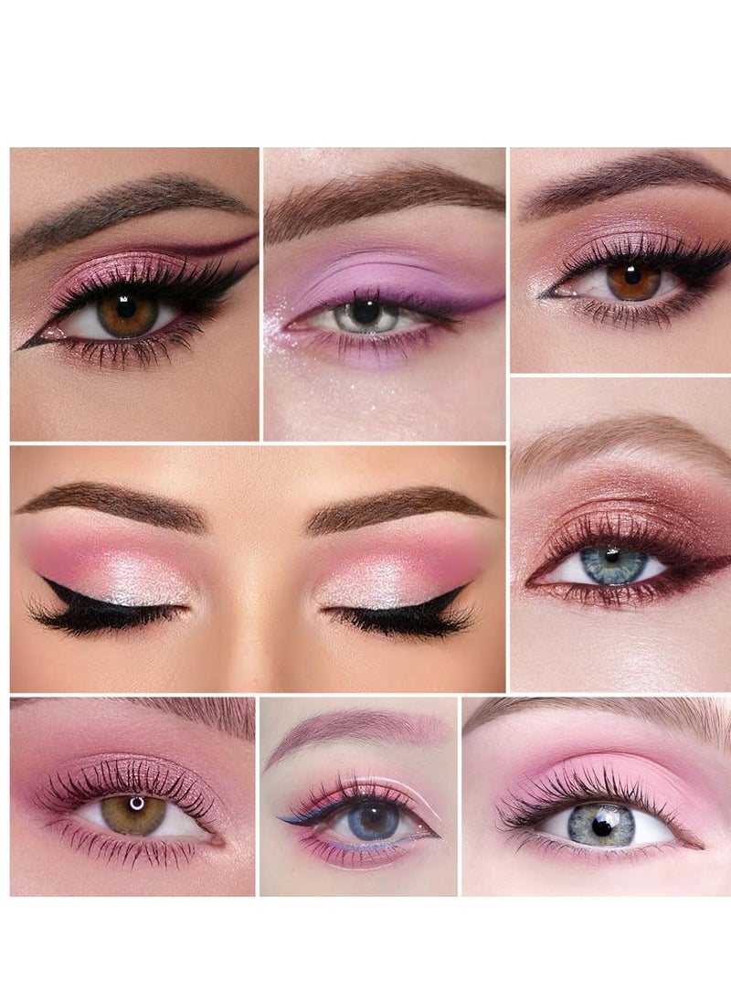 AMY'S DIARY Pink Shimmer Eye Shadow Makeup Palette 9 Colors, Highly Pigmented Matte Glitter Shimmer Pearl Waterproof Party Sparkling Eyeshadow Palette (02#)