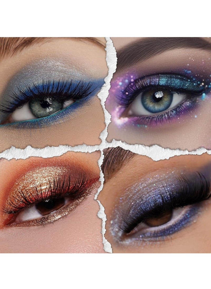 Galactic Assemble Eyeshadow Palette 14 Colors Glitter Shimmer Metallic Eye Shadow Pallet Brown Blue Galaxy Eye Makeup Palettes Create Space-like Eyes Make up Vegan & Talc Free