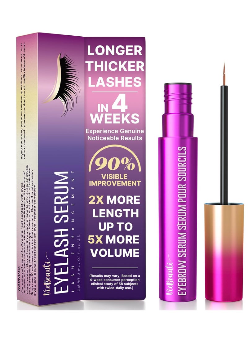 VieBeauti Premium Eyelash Growth Serum: Lash Enhancing Serum with Advanced Formula to Boost Longer Fuller and Thicker Luscious Lashes 0.1 Fl. Oz. Fuller and Thicker Luscious Lashes 0.1 Fl. Oz.