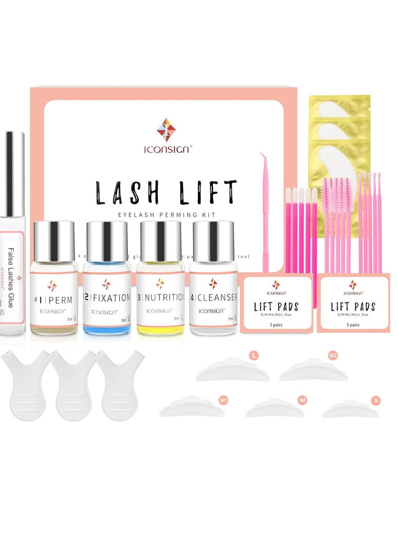 Lash Lift Kit, Eyelash Perm Kit, Professional Eyelash Curling Lash Extension Set, Glue Upgraded Version, Lash Extensions, Lash Curling, Semi-Permanent Curling Perming Wave Suitable For Salon