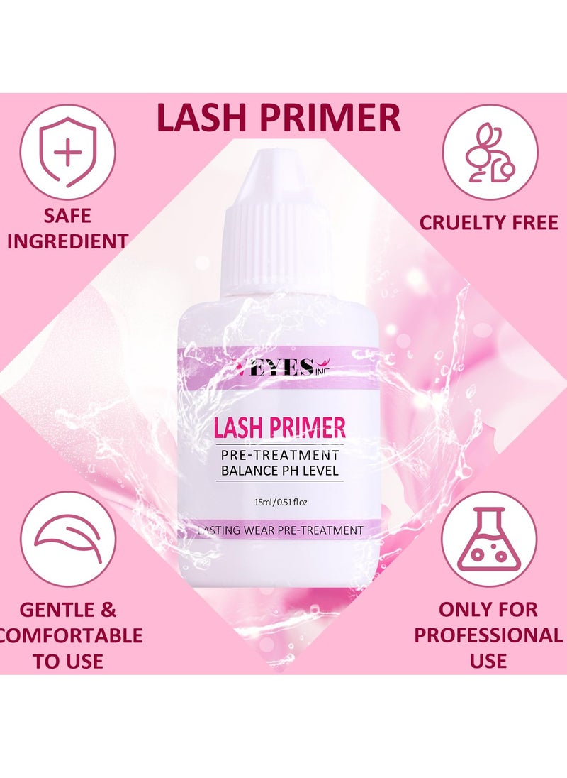 VEYES INC Lash Primer for Eyelash Extensions 15ml Professional Use Only Easy to Removes Proteins and Oils Increase Adhesive Bonding Power