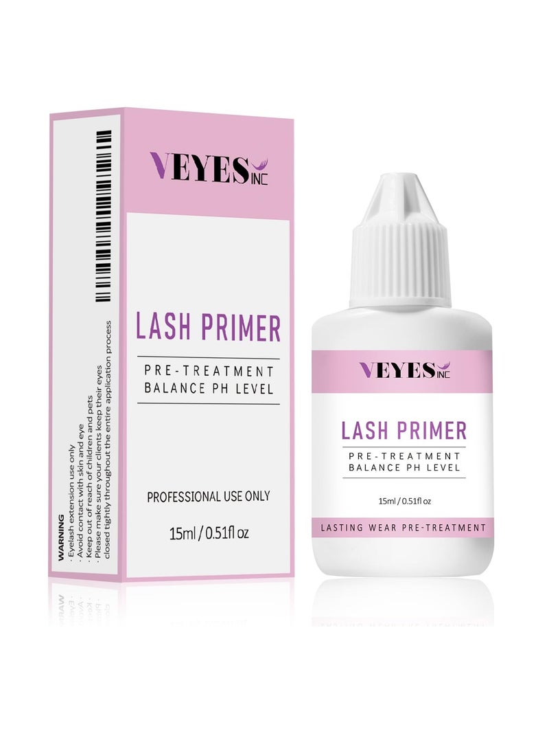 VEYES INC Lash Primer for Eyelash Extensions 15ml Professional Use Only Easy to Removes Proteins and Oils Increase Adhesive Bonding Power