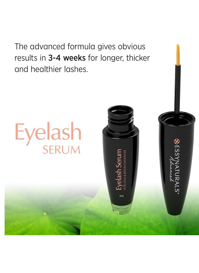 Essynaturals Premium Eyelash Growth Serum for Longer, Fuller, Thicker Lashes