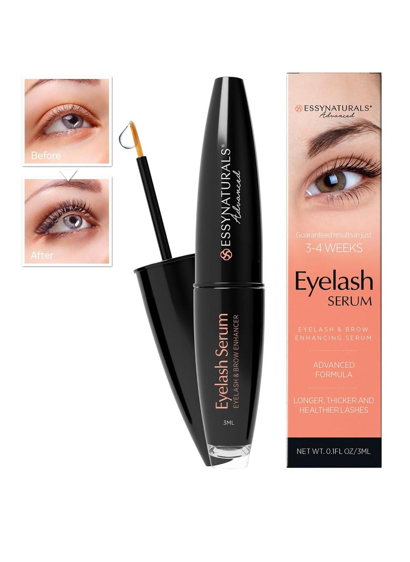 Essynaturals Premium Eyelash Growth Serum for Longer, Fuller, Thicker Lashes