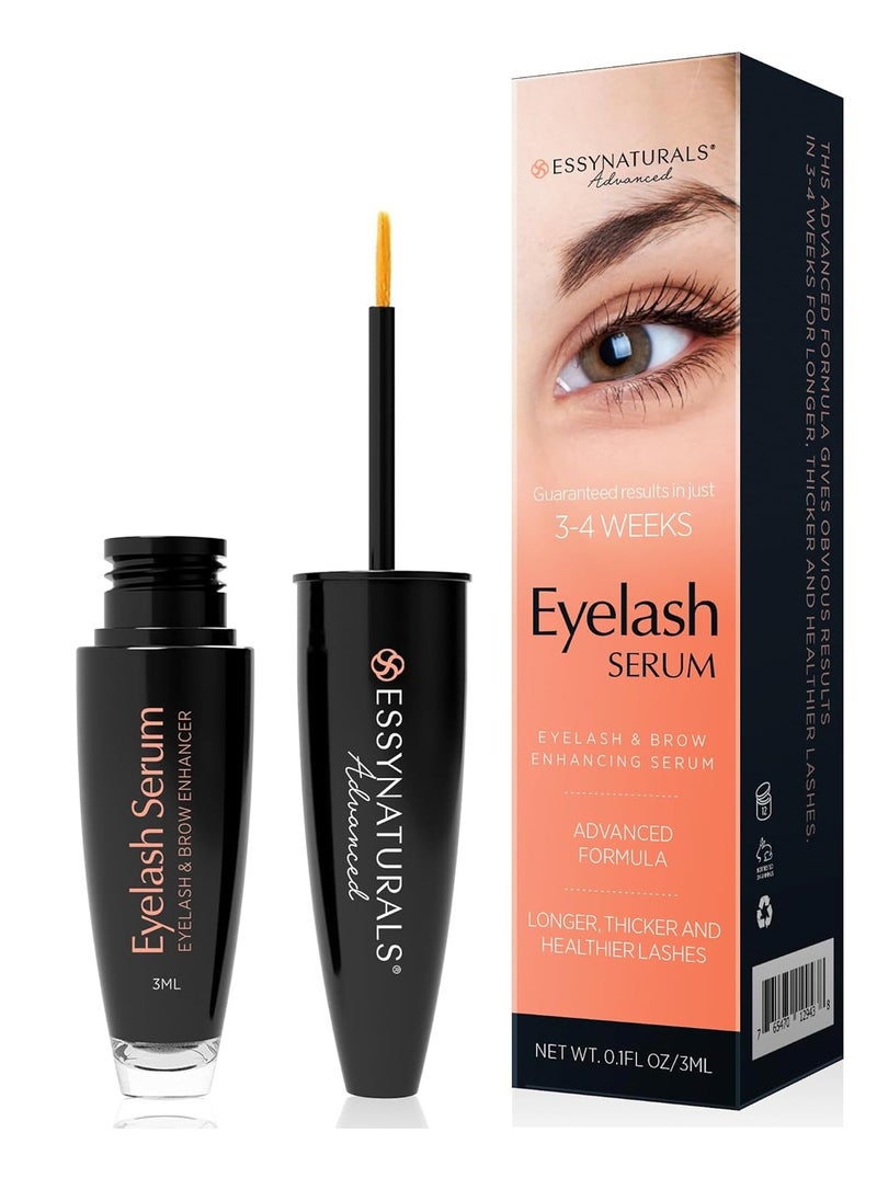 Essynaturals Premium Eyelash Growth Serum for Longer, Fuller, Thicker Lashes