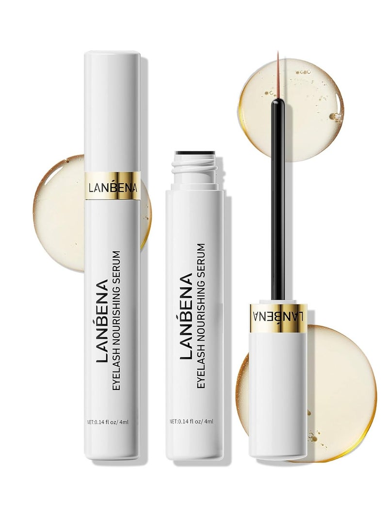 LANBENA Lash Serum, Rapid Eyelash Growth Serum, Lash Serum for Eyelash Growth Thickness, Stronger, Healthier Lashes & Brows, 4ml