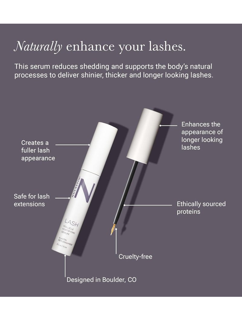 NULASTIN Eyelash Serum for Thicker Looking Lashes - Follicle Fortifying LASH Serum - Clinically Tested Eyelash Enhancing Serum with Keratin - From the Experts in Brow and Lash Serums (0.1 Fl Oz)