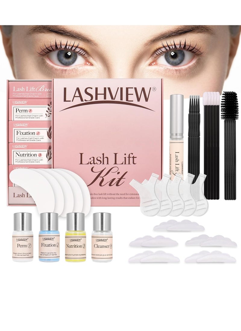 LASHVIEW Lash Lift Kit, Eyelash Perm Kit, Professional Eyelash Curling Lash Extension Set,Lash Curling, Semi-Permanent Curling Perming Wave Suitable For Salon