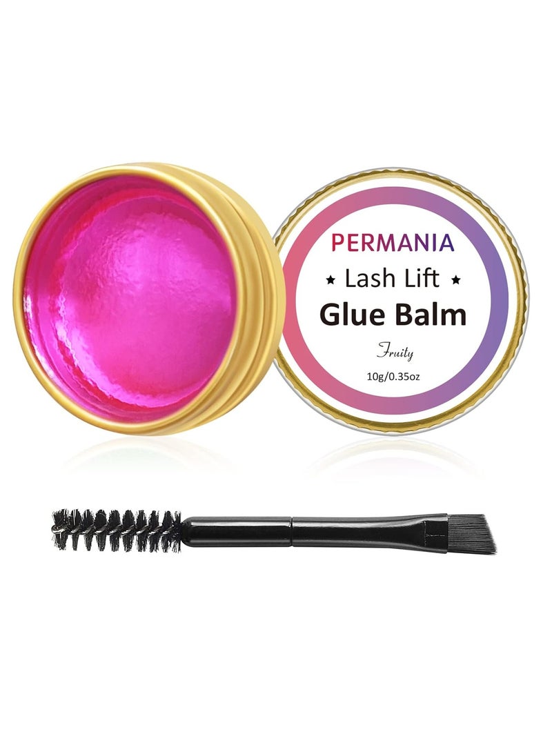 PERMANIA Lash Glue Balm, Eyelash Lifting Adhesives Strong Hold and Perfectly Shaped Eyebrows for Brow Lamination Kit, Lash Lift Balm Bright Colors & Fruity Flavours Fast Drying & Waterproof (Pink)