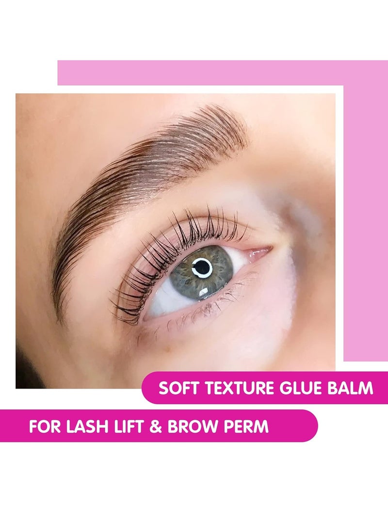 PERMANIA Lash Glue Balm, Eyelash Lifting Adhesives Strong Hold and Perfectly Shaped Eyebrows for Brow Lamination Kit, Lash Lift Balm Bright Colors & Fruity Flavours Fast Drying & Waterproof (Pink)