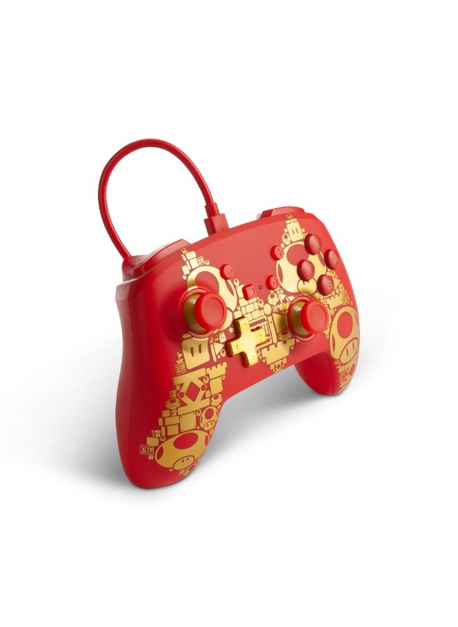 Mario Enhanced Wired Controller for Nintendo Switch - Golden M (Nintendo Switch)