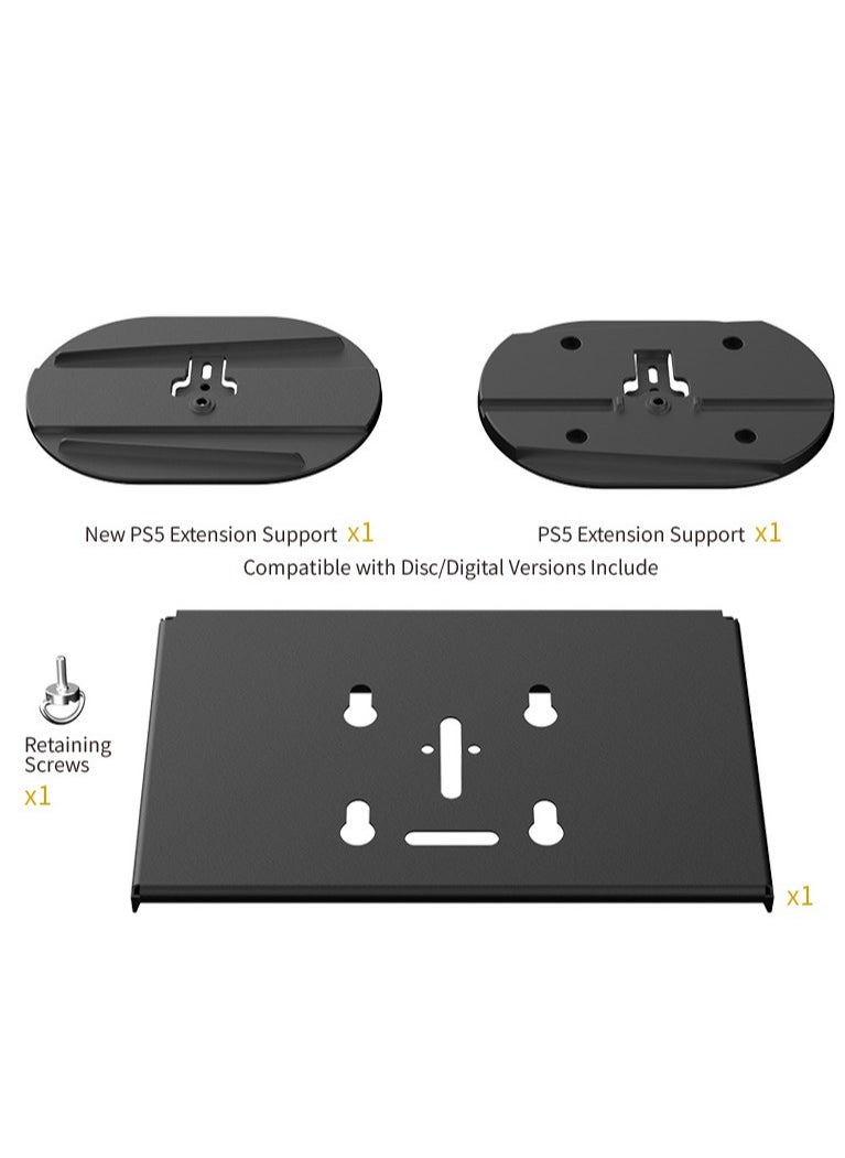 PS5 Wall Mount Kit, Steel Wall Stand, and Headphone Hanger - Compatible with Playstation 5