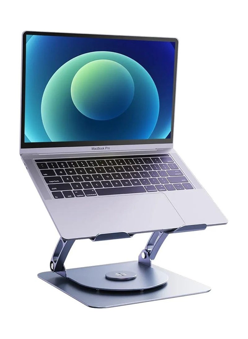 Metal Laptop Stand  360 Degree Rotatable Rgb Dual Fan Premium Series Notebook Holder Aluminum Macbook Riser.