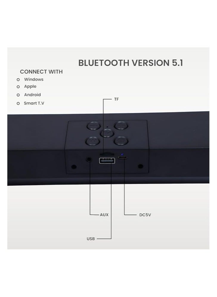 XTOUCH Wireless Bluetooth Speaker 5 1 Soundbar with 16W 1600 mAh Battery Upto 4 Hrs Playtime Aux USB Port SD Card Supported Tower Bluetooth Speaker Bt Speaker X 5