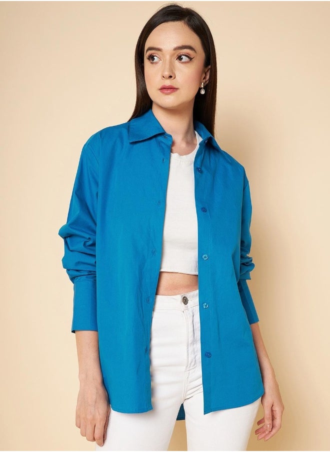 Blue color Casual Shirt for Women