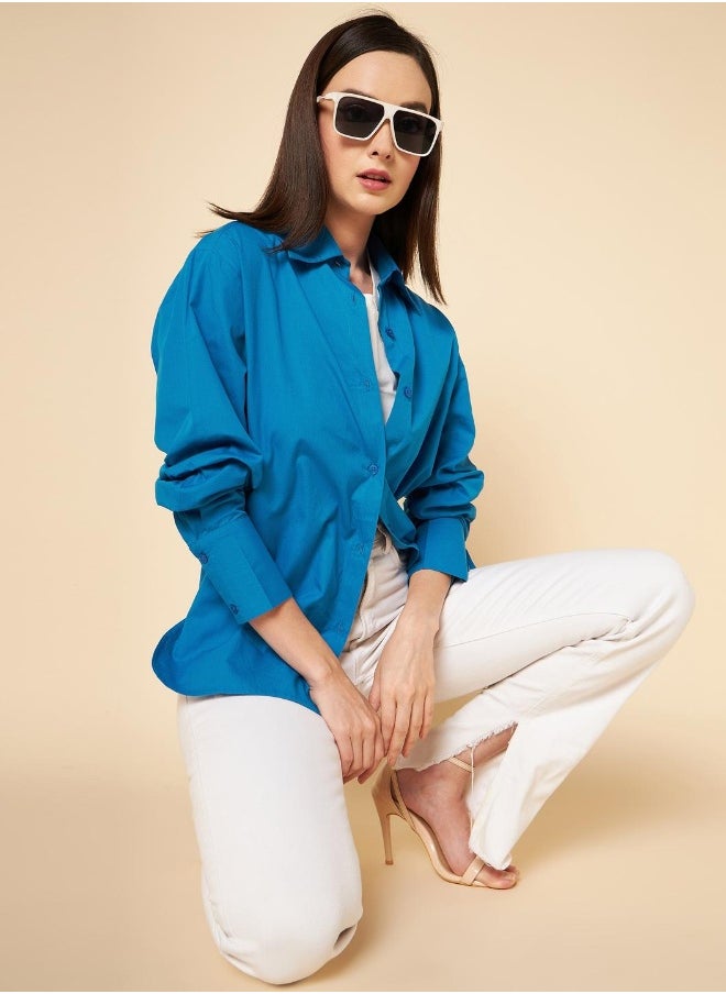 Blue color Casual Shirt for Women