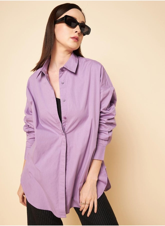 Lilac color Casual Shirt for Women