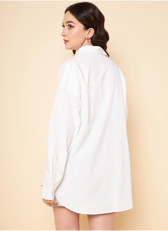 White color Casual Shirt for Women