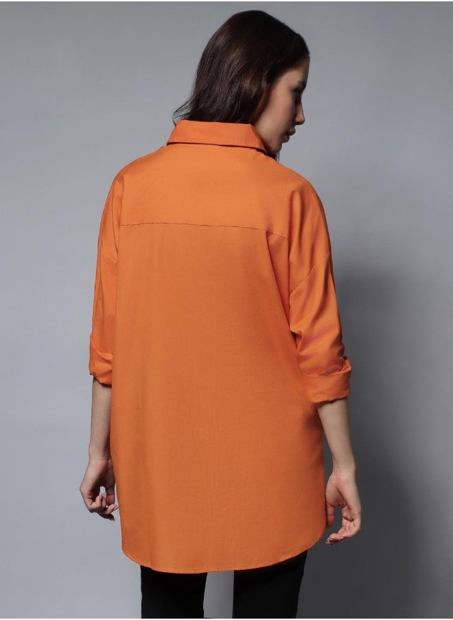 Orange color Casual Shirt for Women