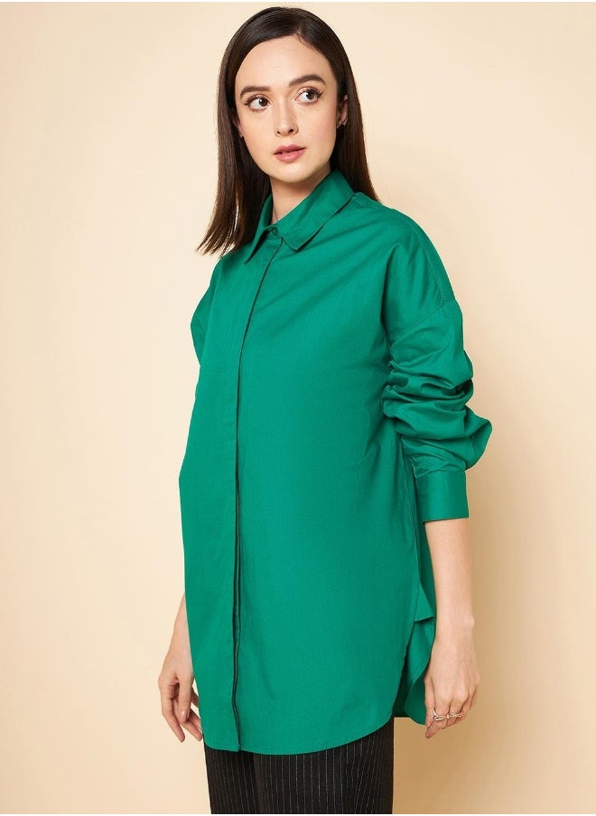 Green color Casual Shirt for Women