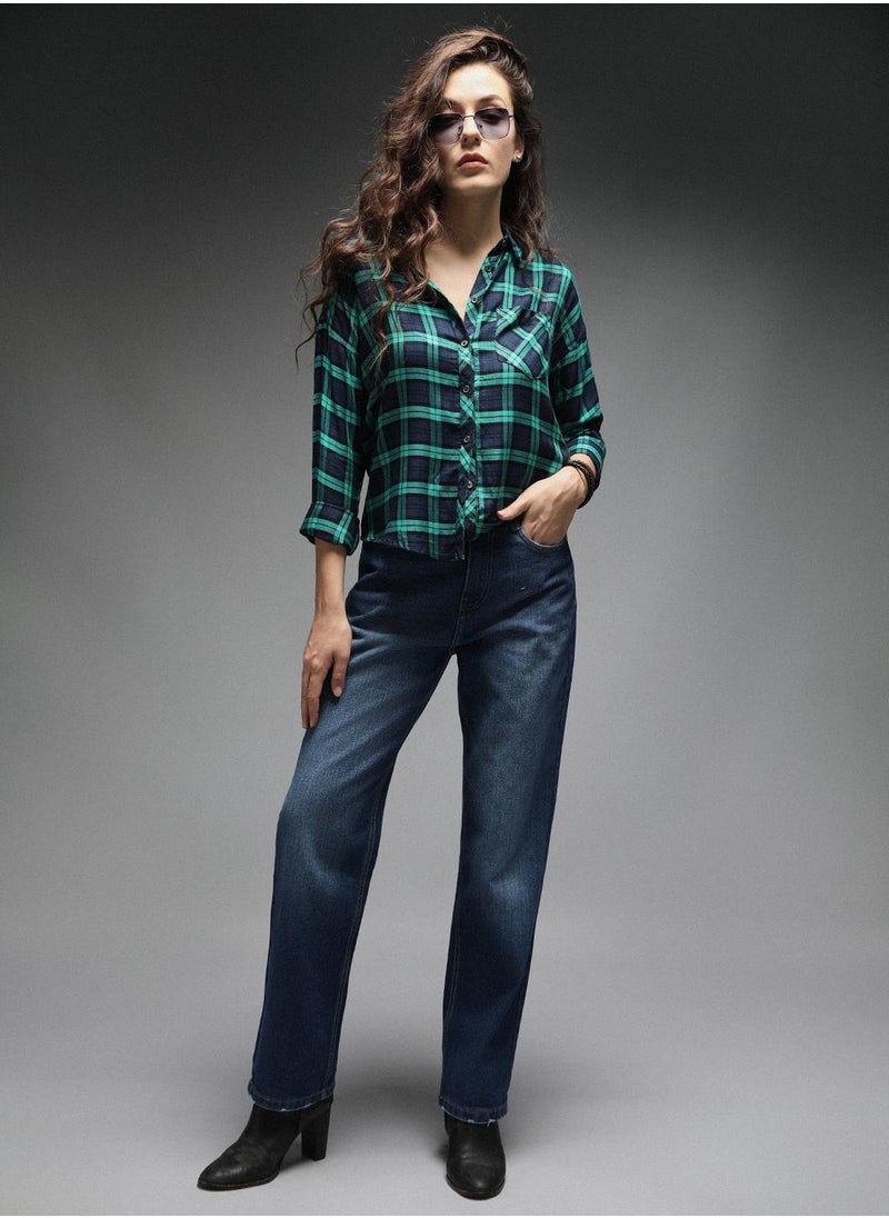 Forest Green color Casual Shirt for Women