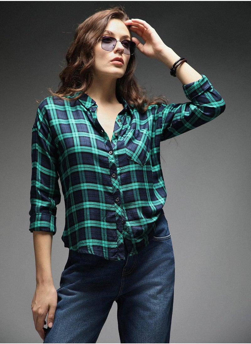 Forest Green color Casual Shirt for Women