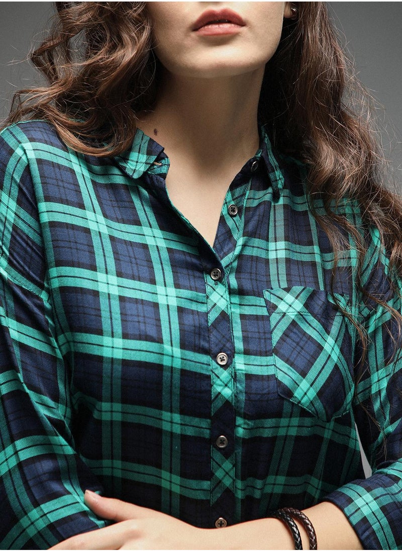 Forest Green color Casual Shirt for Women