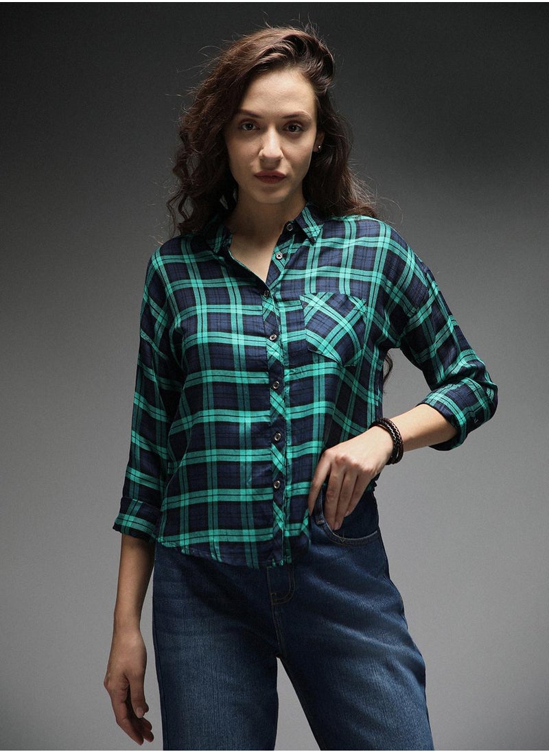 Forest Green color Casual Shirt for Women