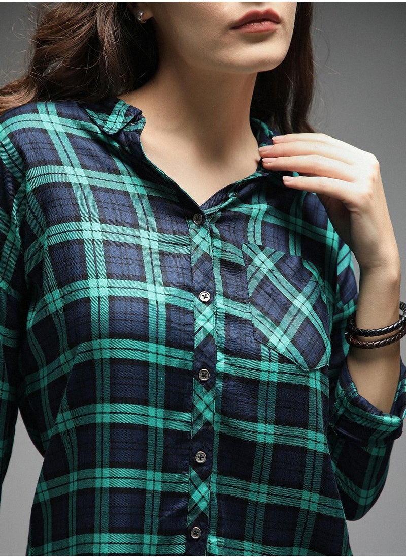 Forest Green color Casual Shirt for Women