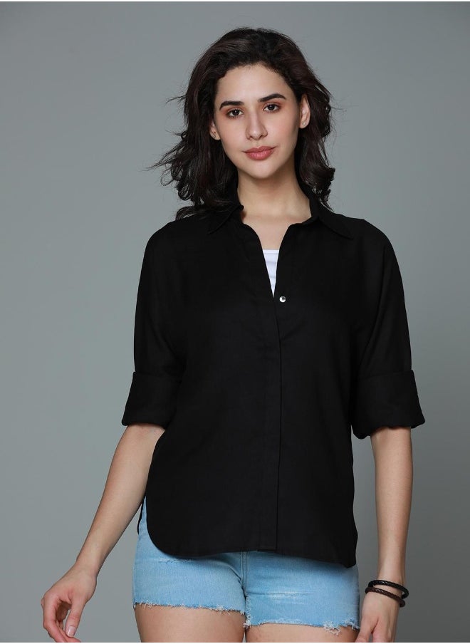 Black color Casual Shirt for Women