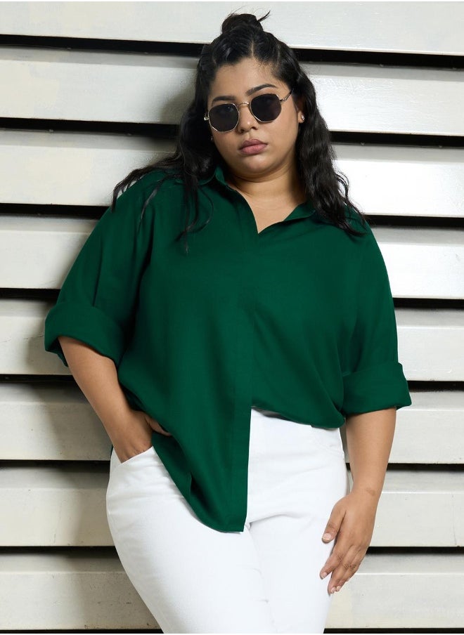 Green color Casual Shirt for Women