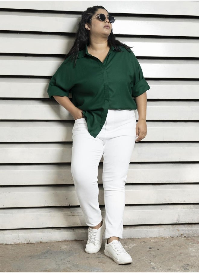 Green color Casual Shirt for Women