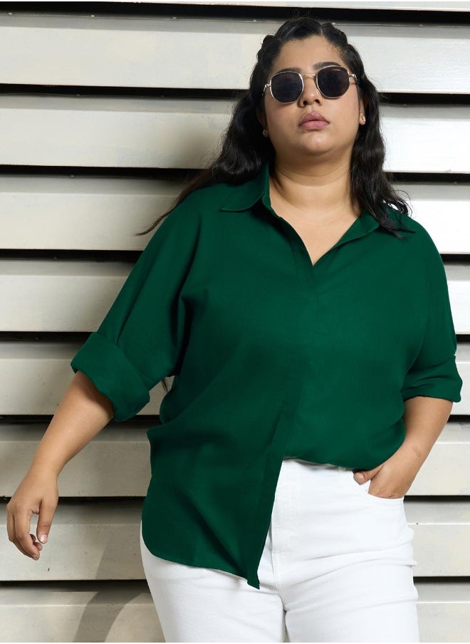 Green color Casual Shirt for Women