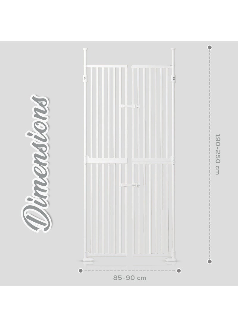Baby Safe Extra Tall Dual Door Metal Safety Gate - White