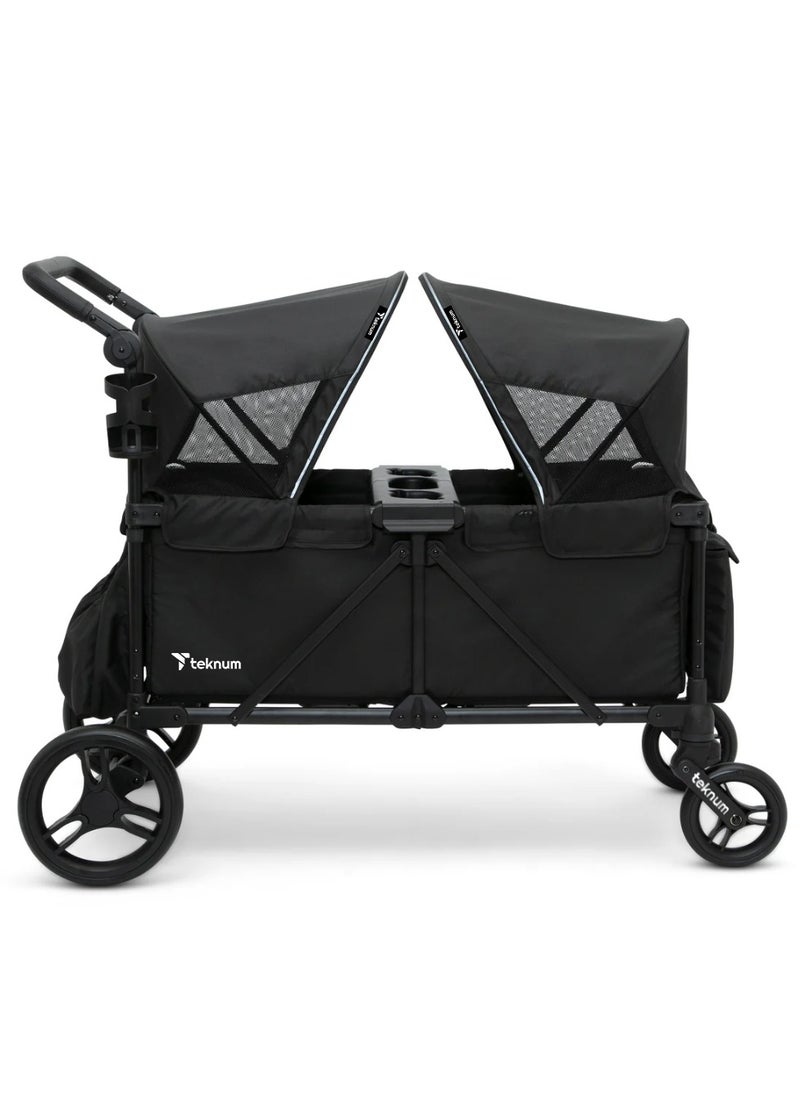 TEKNUM Fellow Wagon Stroller for 2 kids with Snack Tray - Black