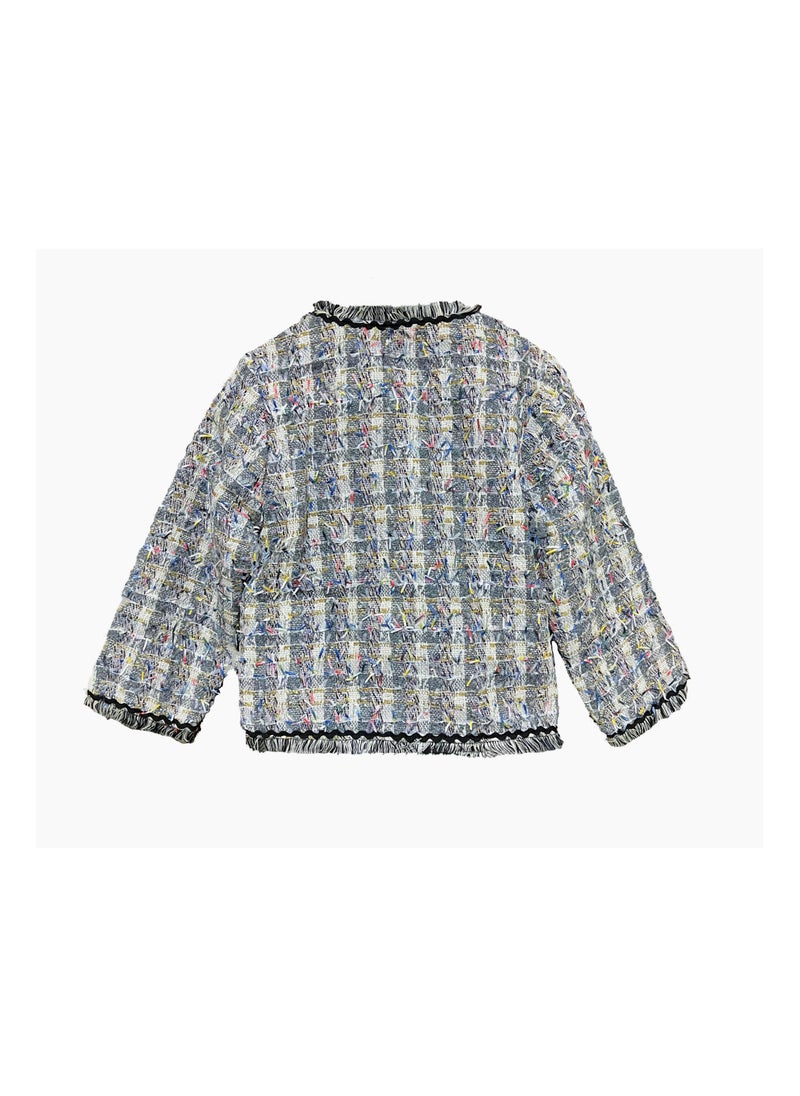 Little Women's Plaid Girls' Cotton Jacket Autumn and Winter Pocket Jacket Party Birthday Travel Party Christmas School Daily Girls' Clothing (3-12 years)