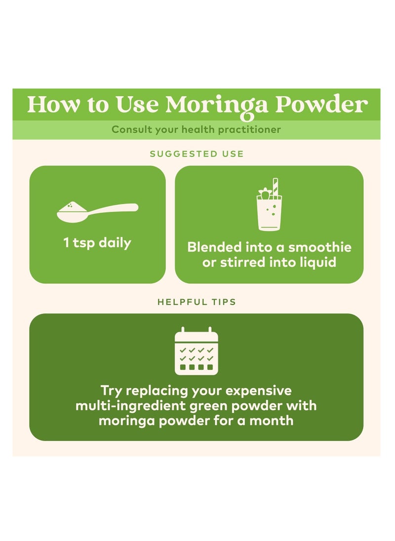 Organic India Moringa Powder Green Superfood Herbal Supplement 8 oz 226g